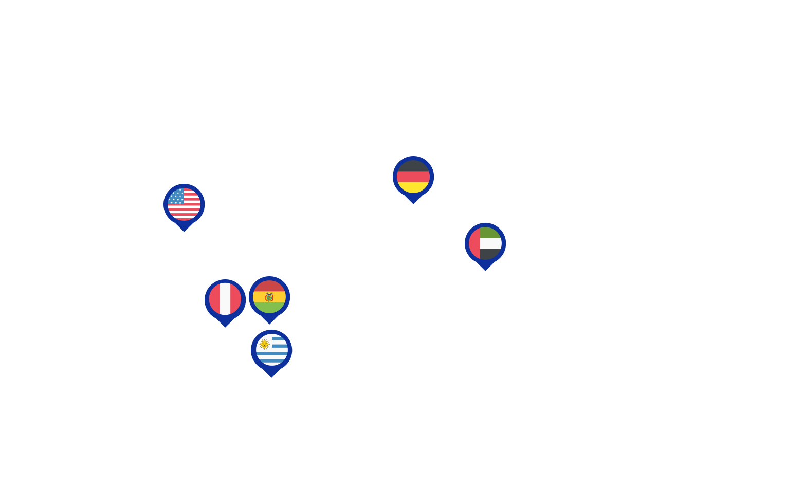 <p>Atendemos clientes<br />
de más de 6 países en 3 continentes</p>
